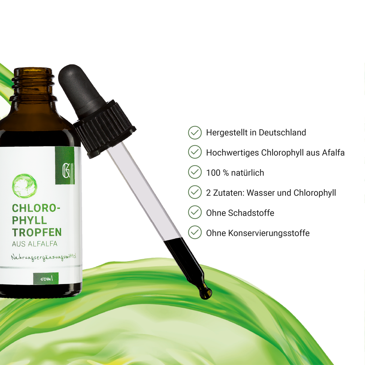 Chlorophylltropfen aus Alfalfa