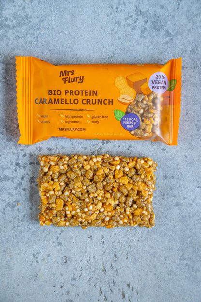 Bio Protein Caramello Crunch Riegel 30 g Box mit 15 Stück
