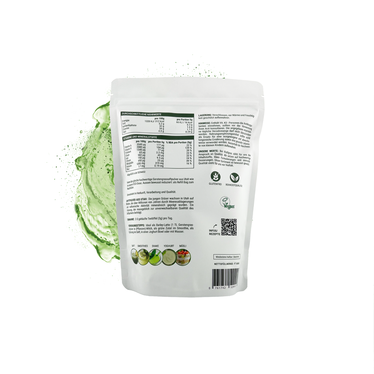 Refill Bag Barley Grass Juice Powder
